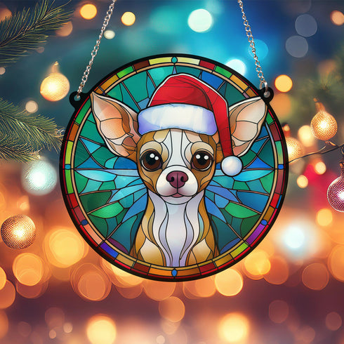 Chihuahua Fawn Christmas Suncatcher
